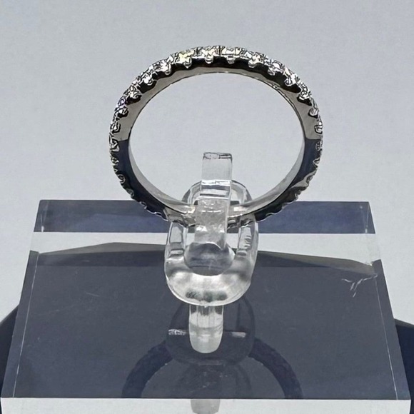 Moissanite Eternity Ring Band 925 18K White Gold Wedding Anniversary 1 Ct - Picture 9 of 11